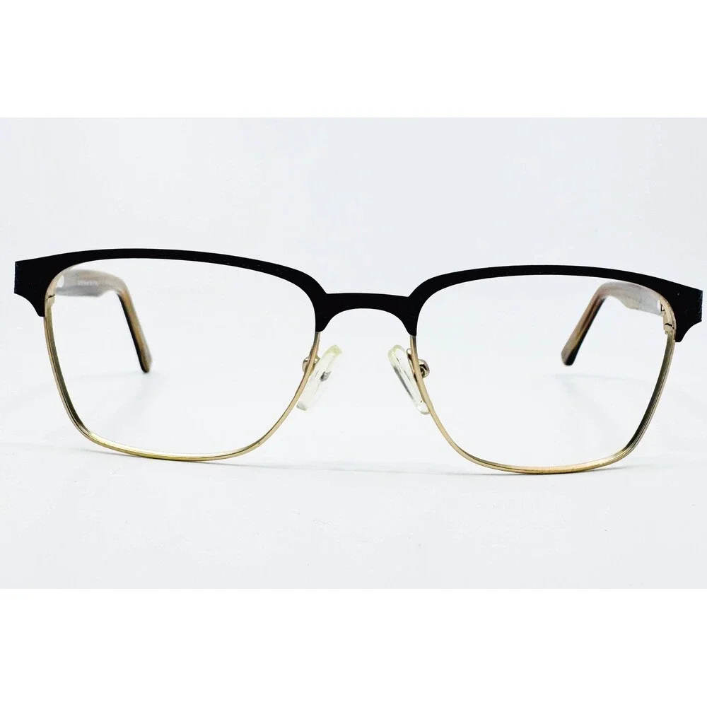 Unbranded Eyeglasses Mens Brown Gold Half Rim M133 54-17-140